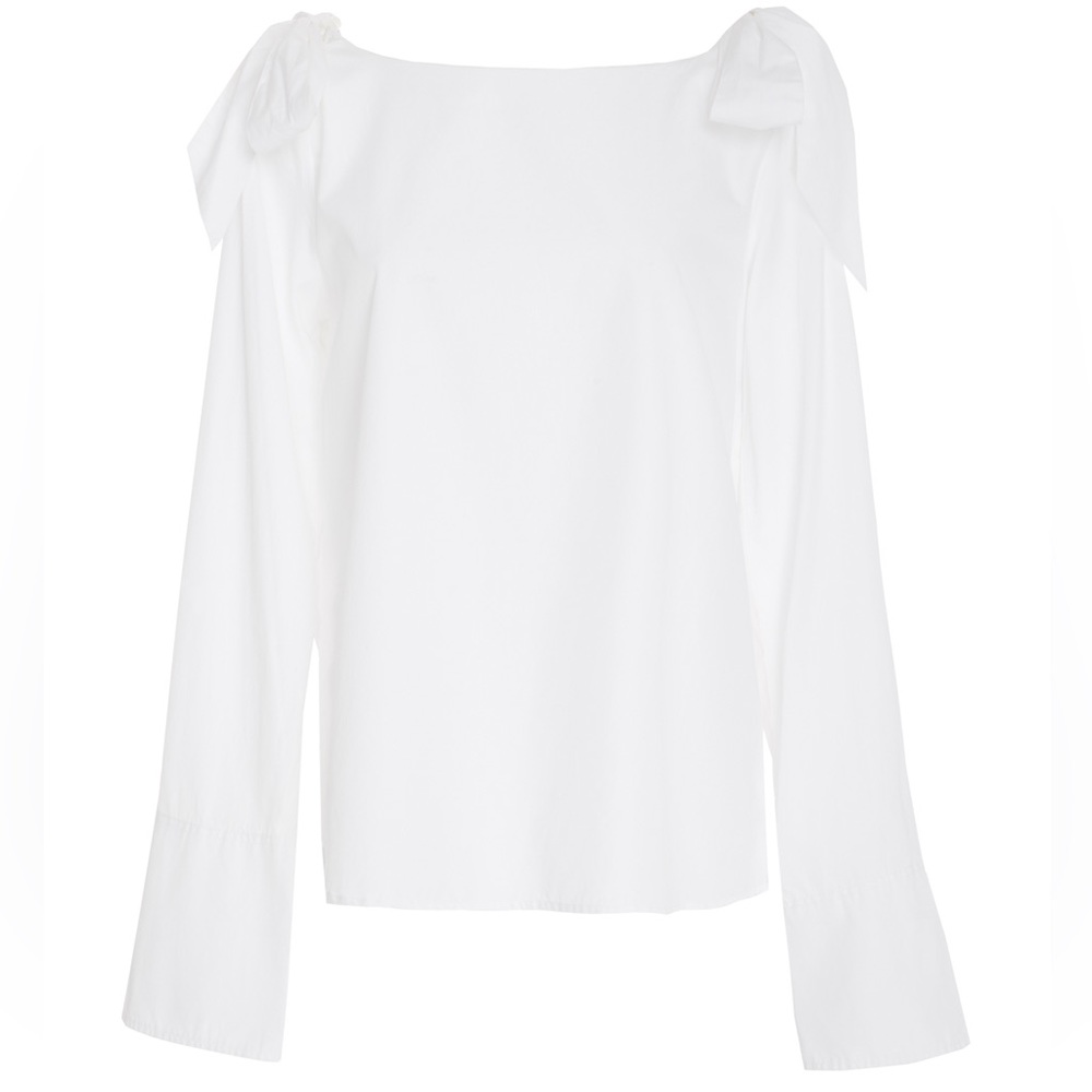 Frame Shoulder Cut Out Bow Shirt